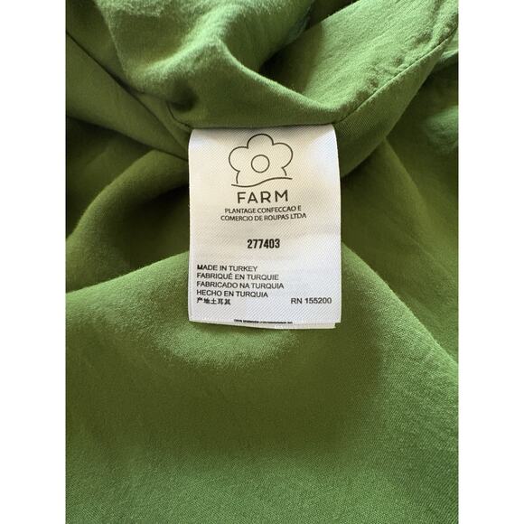 Farm Rio Elinor Tunic Dress - S Green Pink, Floral Long Sleeve Boho Twee Cottage - Picture 13 of 14